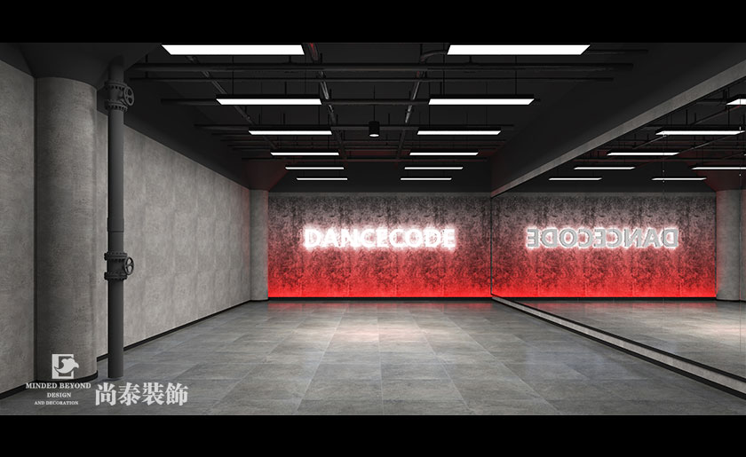 深圳龍崗500平米工業風舞蹈室舞蹈培訓機構裝修設計效果圖