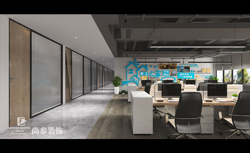 20000平米科技制造公司辦公樓辦公室和廠房裝修設計案例
