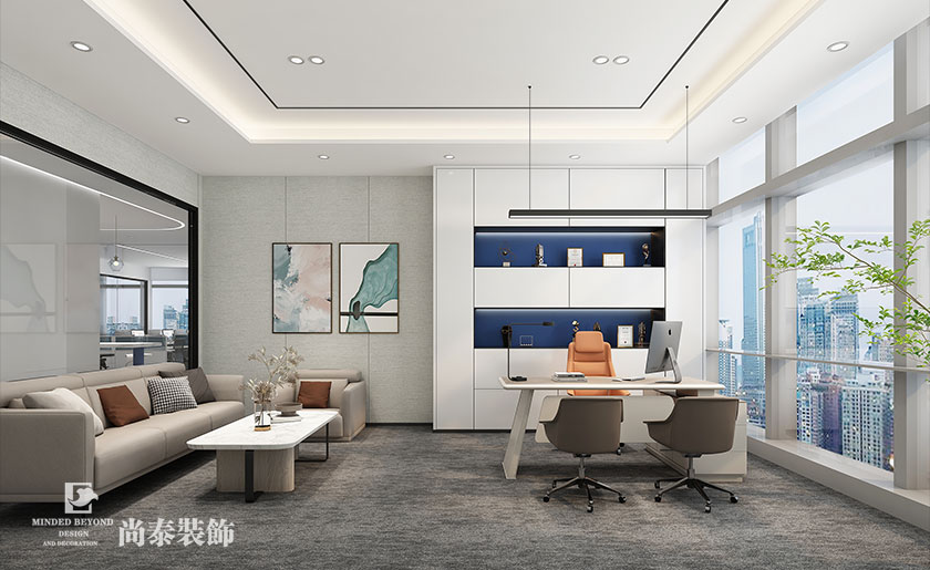 辦公室裝飾設計：深圳寶安前海人壽金融中心220平米電氣公司寫字樓裝修