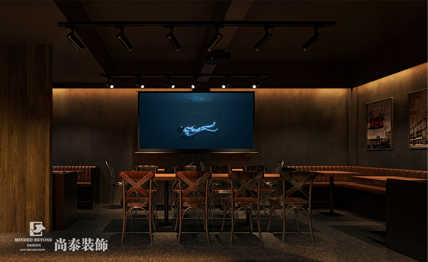 深圳寶安100平米工業(yè)風(fēng)清吧酒吧裝修設(shè)計案例