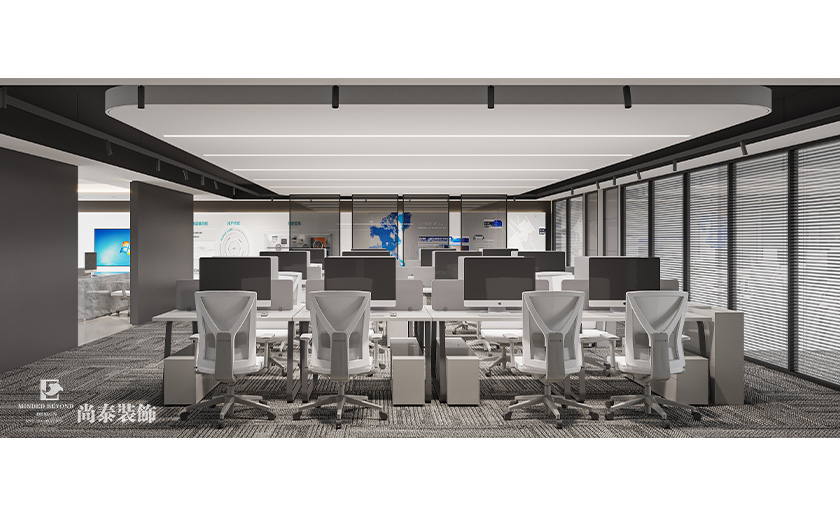 深圳南山泰邦科技大廈寫字樓350平米電子科技公司辦公室裝修設計案例