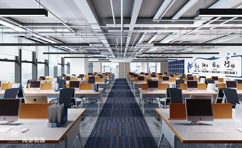 深圳南山同方信息港寫字樓2100平米芯片研發設計公司辦公室裝修設計